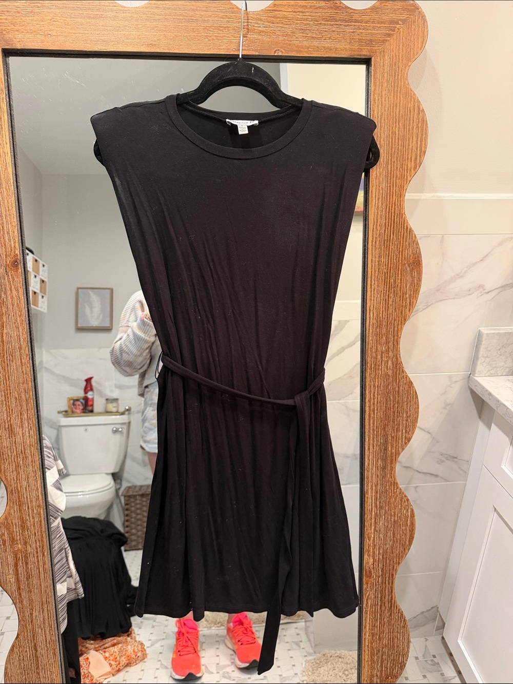 Veronica M Black Sleeveless Belted Mini Dress